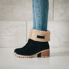 Suede Warm Lining Platform Ankle Boots