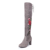 Large Size Embroidery Flower Boots