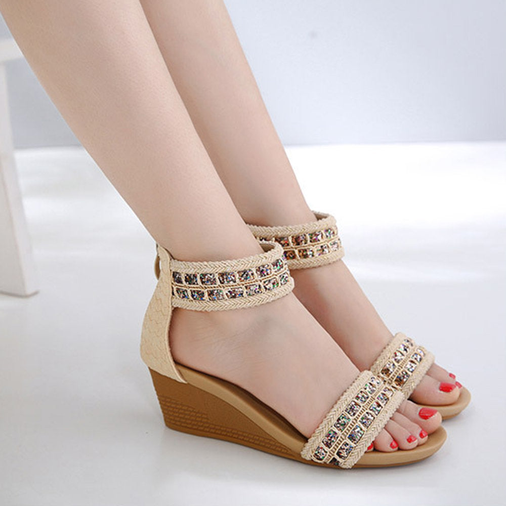 Big Size Bohemia Wedges Heel Sandals